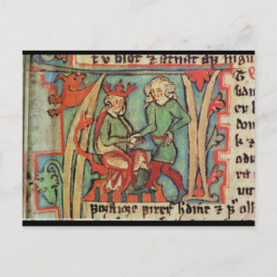 Harald I Fairhair hälsning Guthrum "Flateybok" Vykort