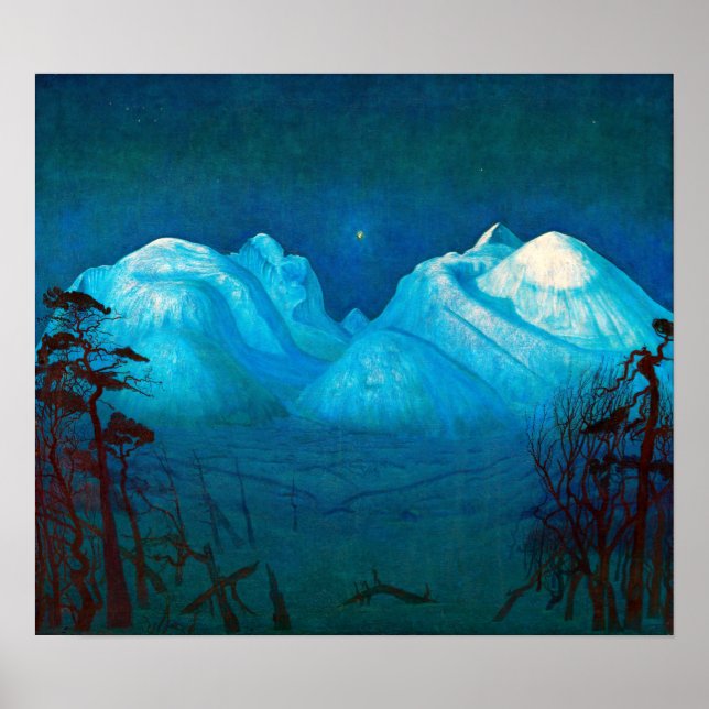 Harald Sohlberg Winter Night i bergen Poster (Framsidan)