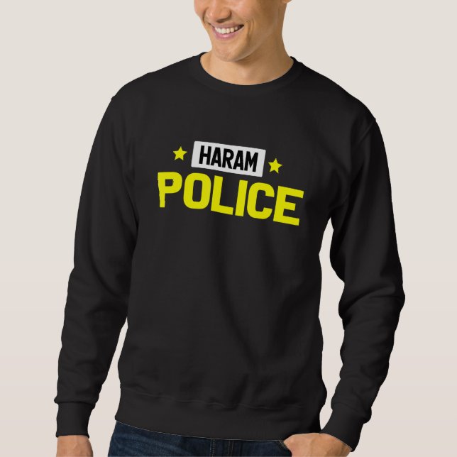 Haram Police Muslim Islam Lång Ärmad Tröja (Framsida)