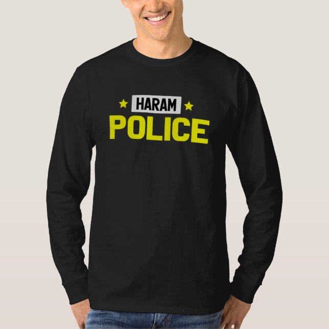 Haram Police Muslim Islam T Shirt (Framsida)