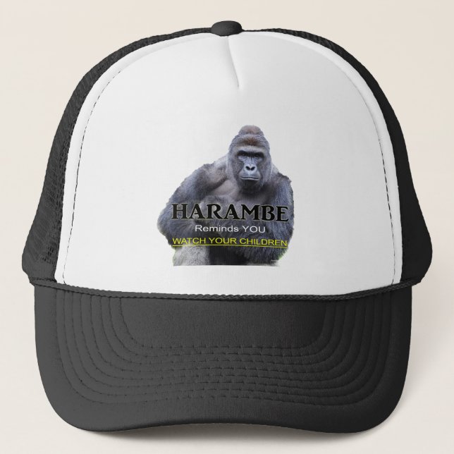 Harambe Gorilla T-Shirt Truckerkeps (Framsida)