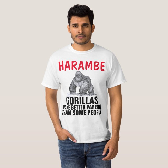 HARAMBE gorilla t-shirts, BETTER PARENT Tee (Hel framsida)
