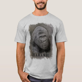 Harambe (Graphite Teckning)-Large Image Storlek T-shirt