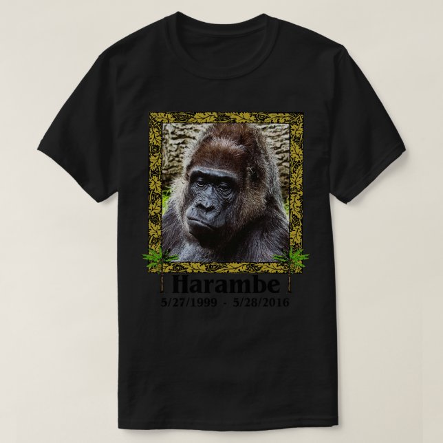 Harambe Memorial Vi Kärlekar er att stanna i fred T Shirt (Design framsida)