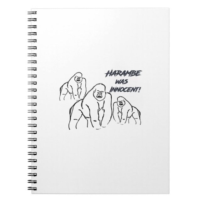 Harambe var oskyldig! anteckningsbok (Framsidan)