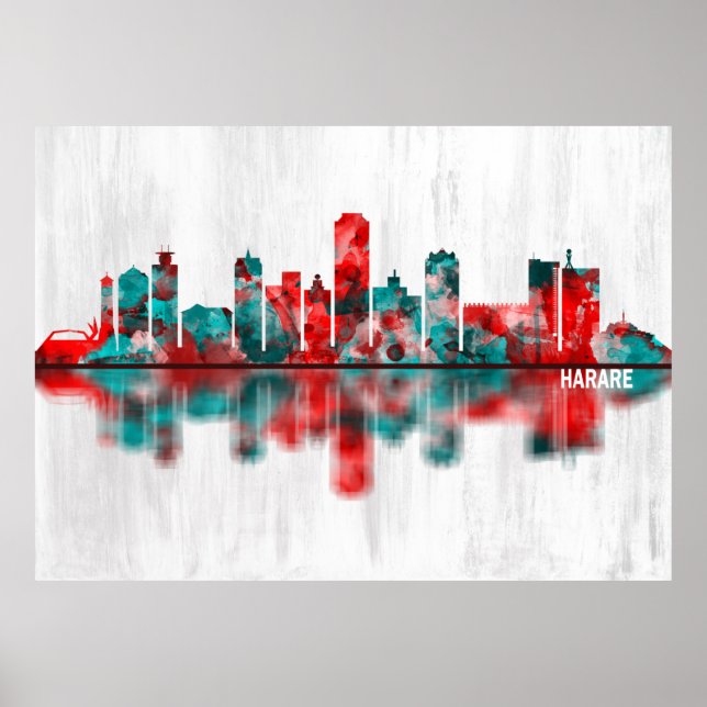 Harare Zimbabwe Skyline Poster (Framsidan)