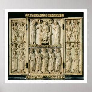 Harbaville Triptych som skildrar Kristus Entronate Poster