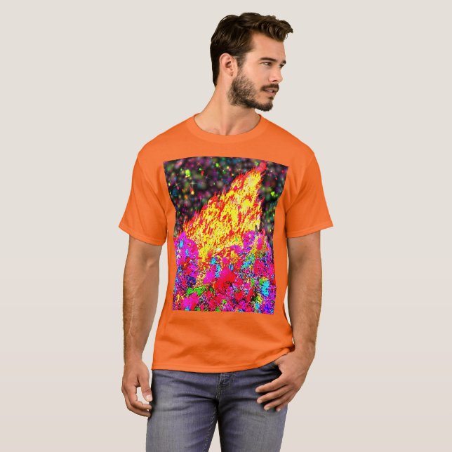 Hårbenbrand med färg och gnistor t shirt (Hel framsida)