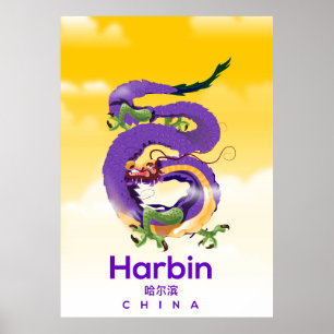 Harbin China Dragon-reseaffisch Poster