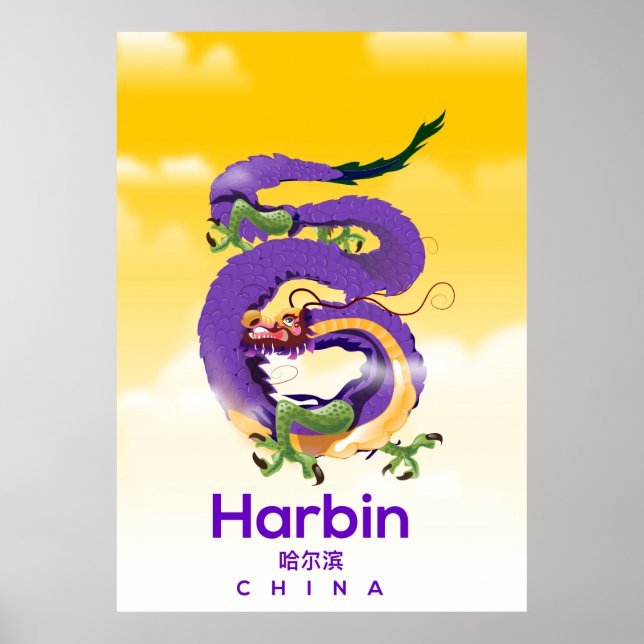 Harbin China Dragon-reseaffisch Poster (Framsidan)