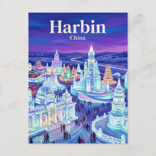 Harbin Is- och Snövärlden Kina Vykort