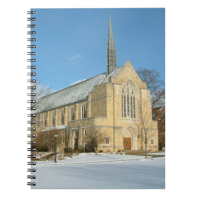 Harbison Chapel i Winter vid Grove City College Anteckningsbok (Framsidan)
