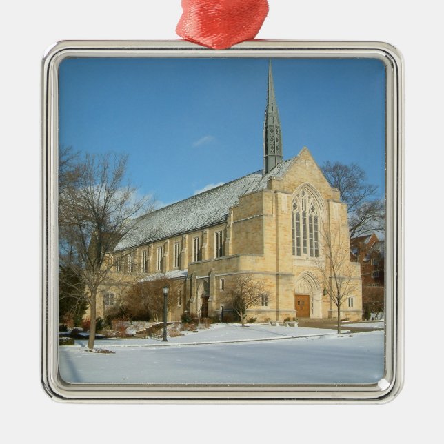 Harbison Chapel i Winter vid Grove City College Julgransprydnad Metall (Framsidan)