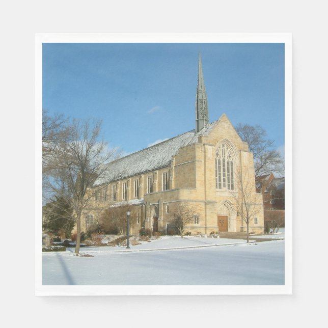 Harbison Chapel i Winter vid Grove City College Pappersservett (Framsidan)