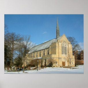 Harbison Chapel i Winter vid Grove City College Poster