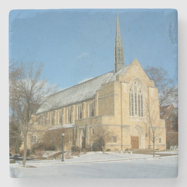 Harbison Chapel i Winter vid Grove City College Underlägg Sten (Framsidan)