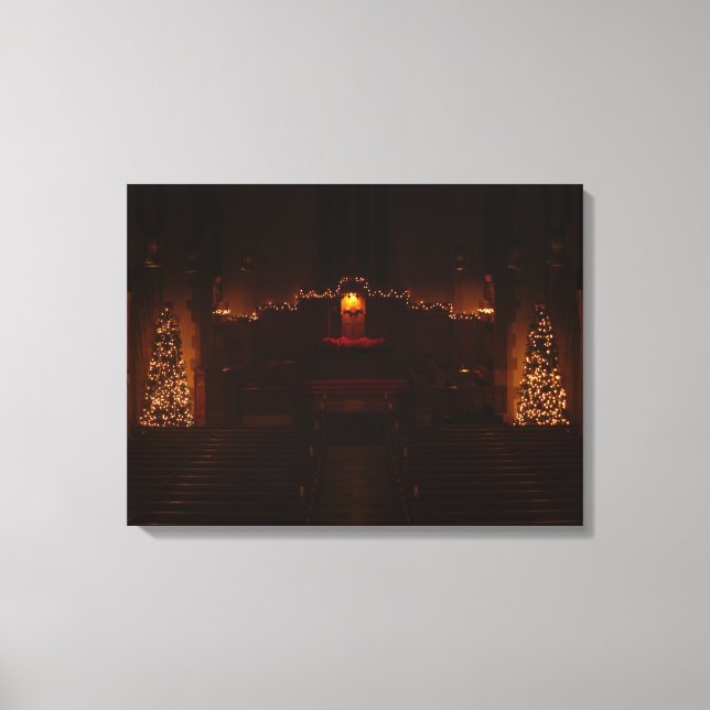 Harbison Chapel vid julhögskolan i Grove City Coll Canvastryck (Framsida)