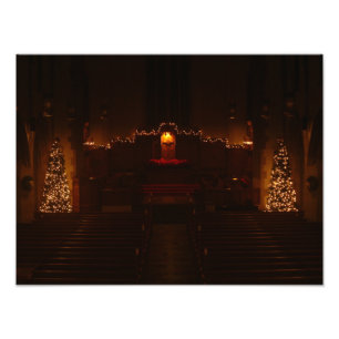 Harbison Chapel vid julhögskolan i Grove City Coll Fototryck