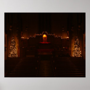 Harbison Chapel vid julhögskolan i Grove City Coll Poster
