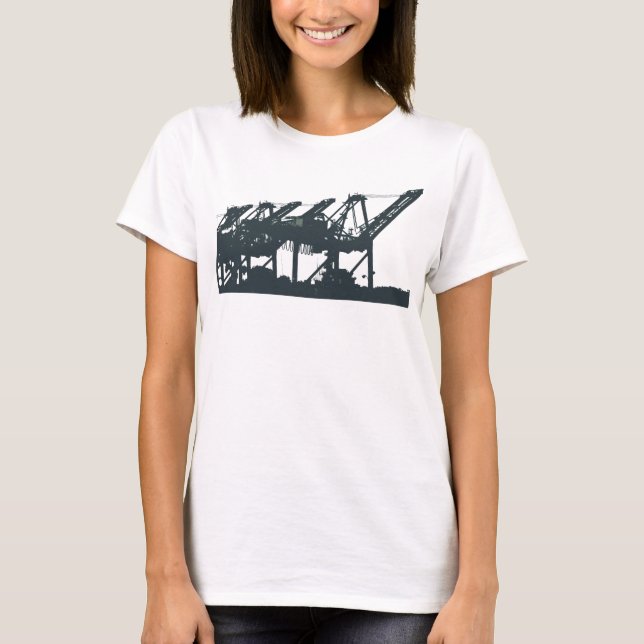 Harbor Cranes Bella Long-sleeve Shirt T Shirt (Framsida)