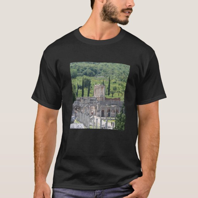 Harbor Street Towards Celsus Bibliotek Ephesus Tur T Shirt (Framsida)