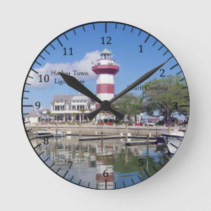 Harbor Town Lighthouse-klocka Rund Klocka