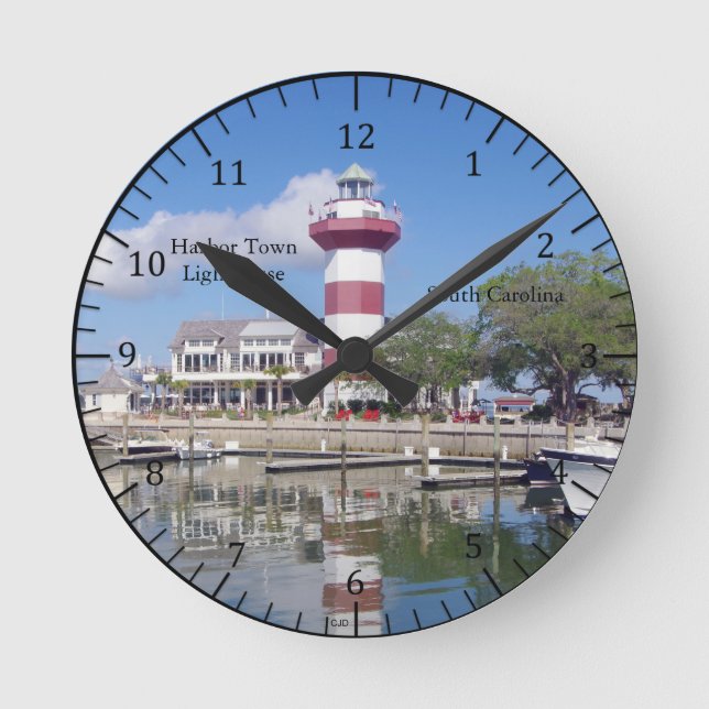 Harbor Town Lighthouse-klocka Rund Klocka (Framsida)
