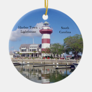 Harbor Town Lighthouse-prydnadsföremål Julgransprydnad Keramik