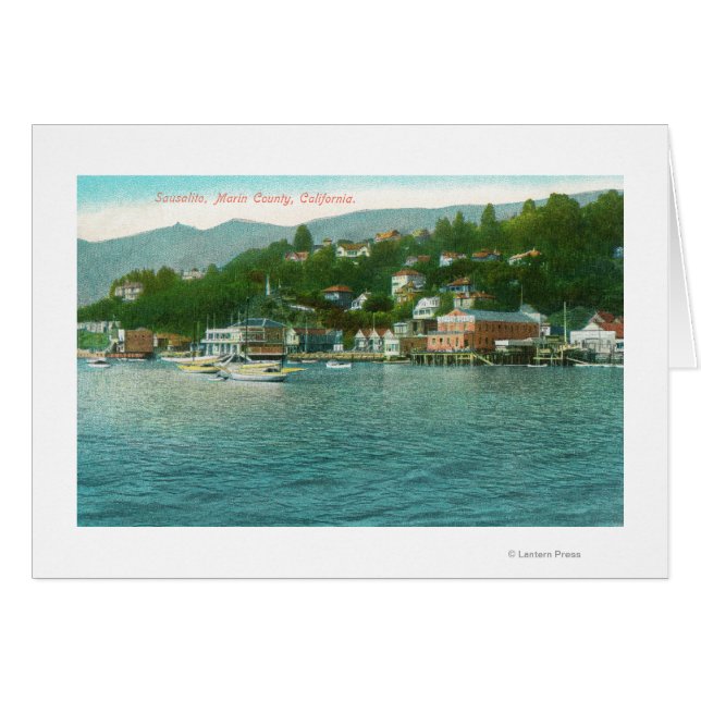 Harborview med Yachts och Segelbåt Hälsningskort (Framsidan Horizontal)