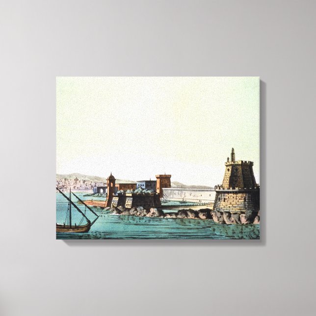 Harbour and Mole at Algiers, tallrik 69 från Le Le Canvastryck (Framsida)