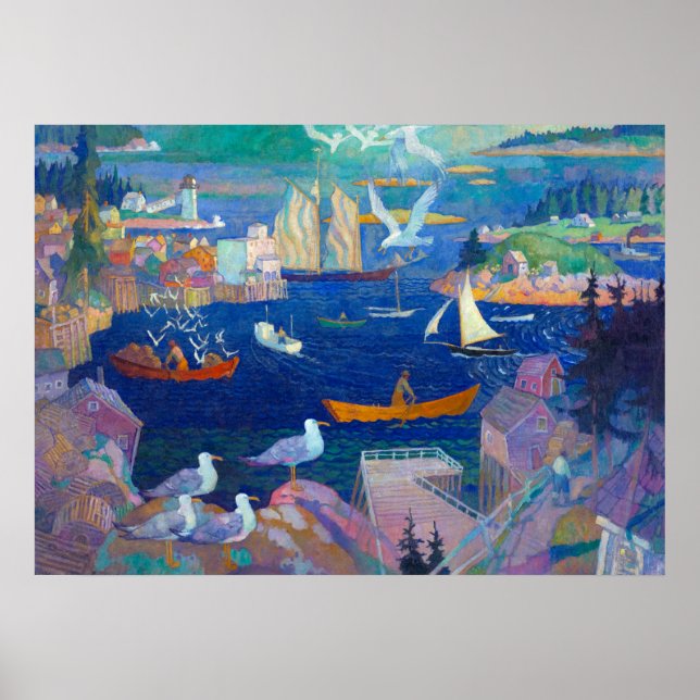 Harbour at Herring Gut 1925 by N. C. Wyeth Poster (Framsidan)