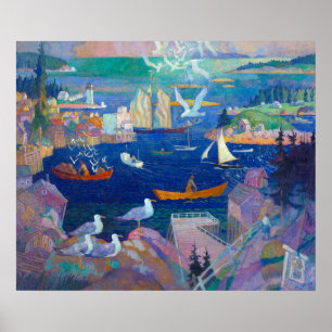 Harbour at Herring Gut av Newell Convers Wyeth Poster