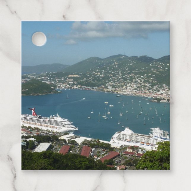 Harbour at St. Thomas US Virgin Islands Gåvor Etiketter (Framsida)
