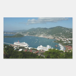 Harbour at St. Thomas US Virgin Islands Rektangulärt Klistermärke