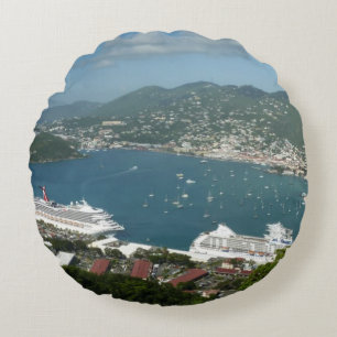 Harbour at St. Thomas US Virgin Islands Rund Kudde