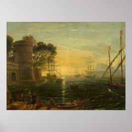 Harbour at Sunset - Claude Lorrain Fine Art Poster