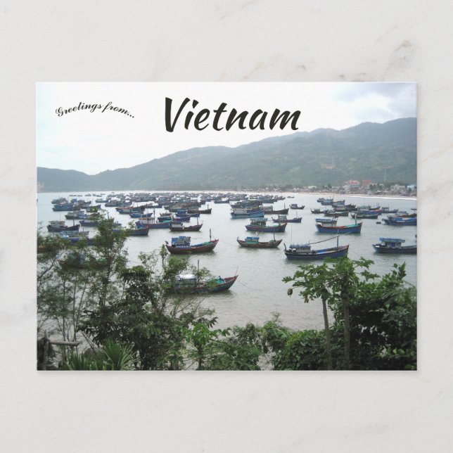 Harbour at Vn Ninh Khanh Hoa i Vietnam Vykort (Framsida)