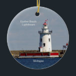 Harbour Beach Lighthouse-cirkelornament Julgransprydnad Keramik<br><div class="desc">Harbour Beach fyr i Harbor Beach,  Michigan vid Sjö Huron</div>