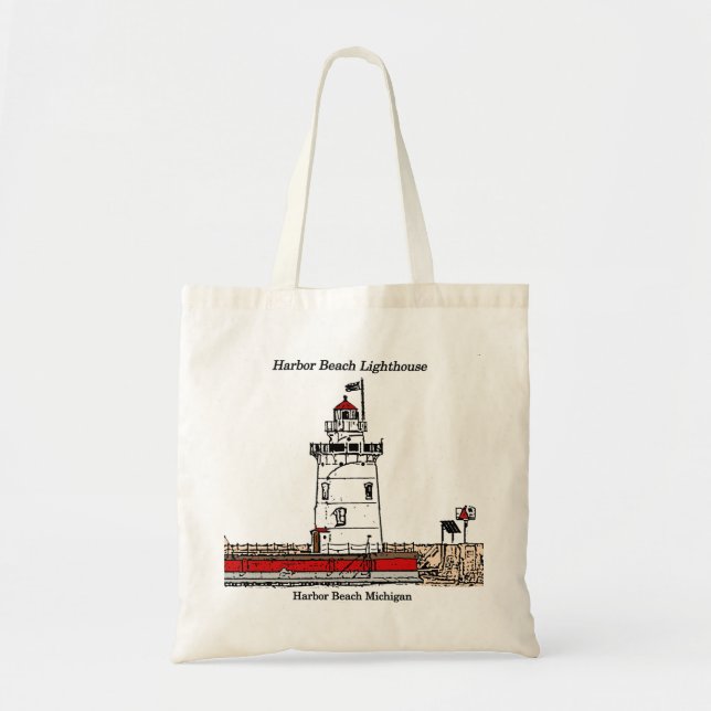 Harbour Beach Lighthouse-design i säck Tygkasse (Framsidan)
