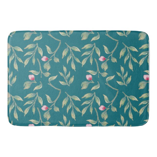 Harbour Blue Blommigt Bath Mat Badrumsmatta (Framsidan)