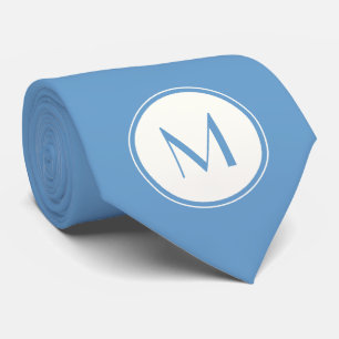 Harbour Blue med vit cirkel, Monogram Neck Tie Slips