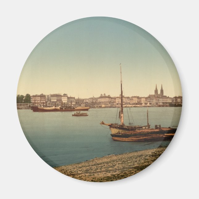 Harbour, Bordeaux, Frankrike Magnet (Framsidan)