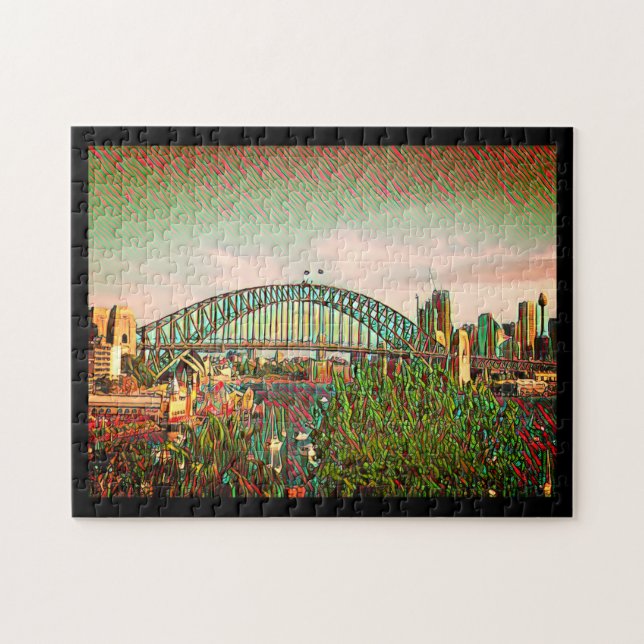 harbour bridge art pussel (Horisontell)