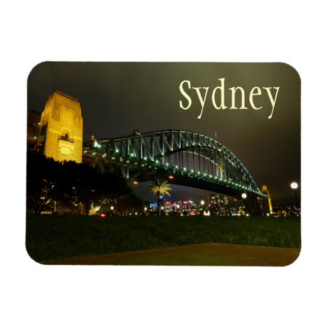 Harbour Bridge i Night, Sydney, Australien Magnet (Horisontell)