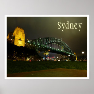 Harbour Bridge i Night, Sydney, Australien Poster