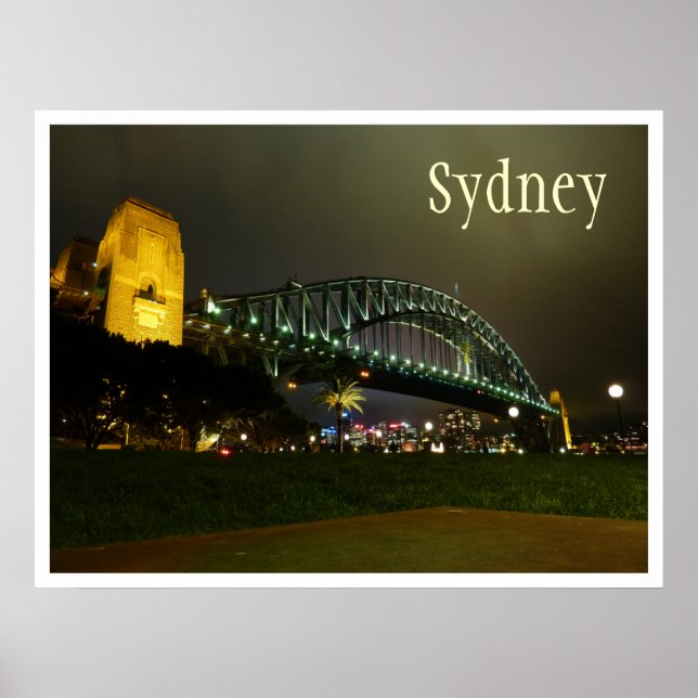 Harbour Bridge i Night, Sydney, Australien Poster (Framsidan)