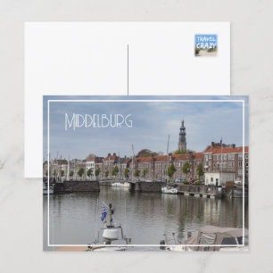 Harbour i Vår, Middelburg, Nederländerna Vykort