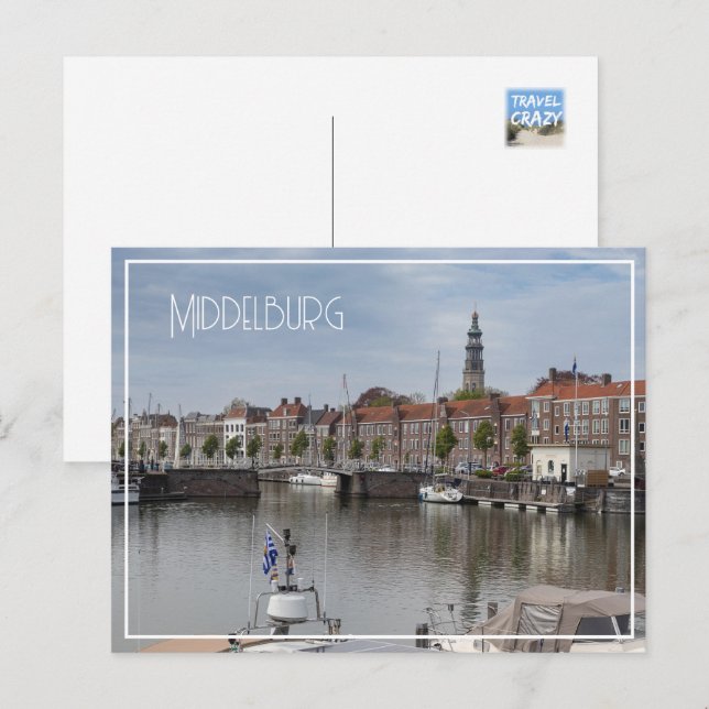 Harbour i Vår, Middelburg, Nederländerna Vykort (Fram/baksida)