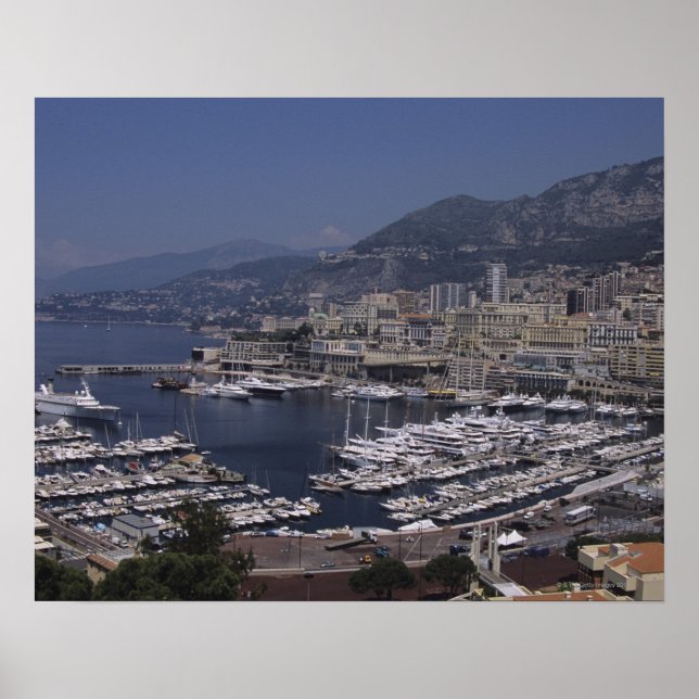 Harbour, Monte Carlo, Fransk Riviera, Cote d'3 Poster (Framsidan)