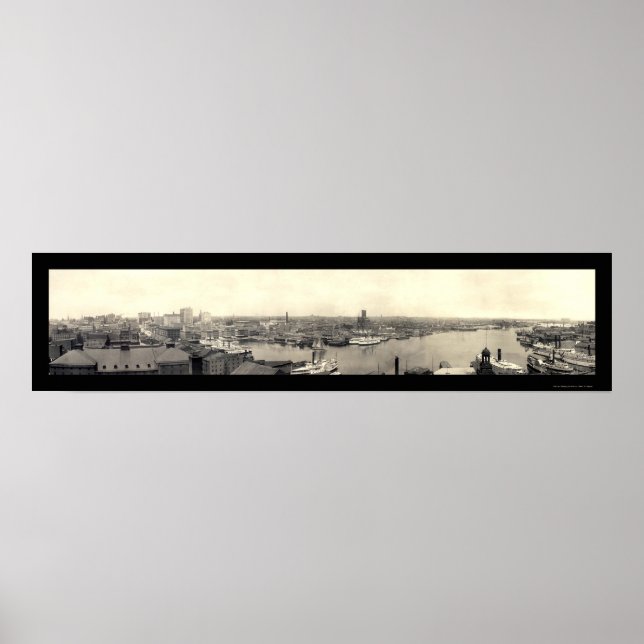Harbour of Baltimore MD Photo 1905 Poster (Framsidan)